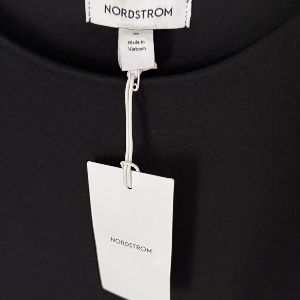 Nordstrom Black Midi Dress with Tie Waist - Picture 2 of 4